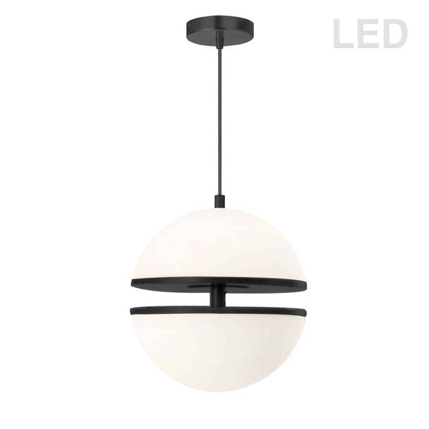 Dainolite 30w Pendant, Mb W/ Wh Glass - AMC-1330LEDP-MB