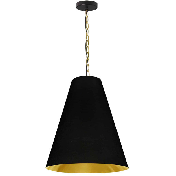 Dainolite 1lt Anaya Medium Pendant,  Agb W/ Bk/gld Shade - ANA-M-AGB-698