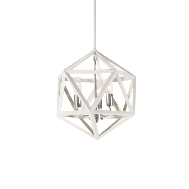 Dainolite 3lt Chandelier, Wh/sc - ARC-143C-WH-SC
