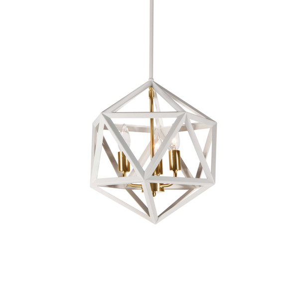 Dainolite 3lt Chandelier, Wh/vb - ARC-143C-WH-VB
