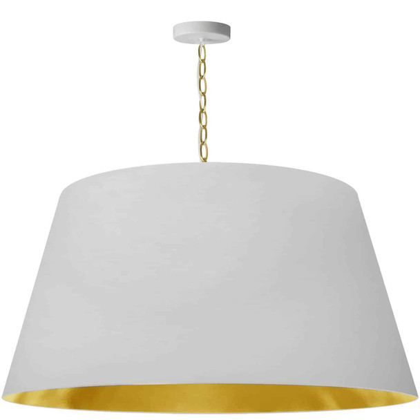 Dainolite 1lt Brynn X-large Pendant, Wht/gld Shade, Agb - BRY-XL-AGB-692
