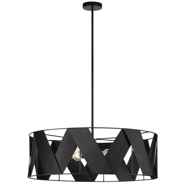 Dainolite 4lt Incandescent Chandelier, Mb W/ Bk Ribbon - CDO1-304C-MB-BK