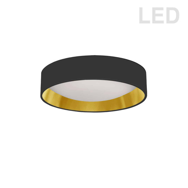 Dainolite 11" Flush Mount, Bk/gld Shade - CFLD-1114-698