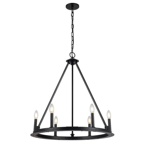 Dainolite 6lt Incandescent Chandelier, Mb - CLB-266C-MB