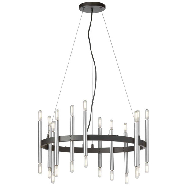 Dainolite 24lt Chandelier, Mb & Pc - DER-2424C-MB-PC