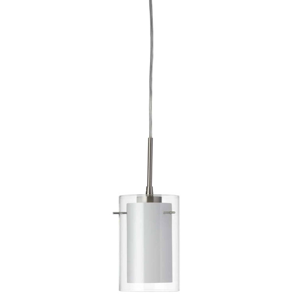 Dainolite Single Pendant Satin Chrome Clear/white Glass - DL293701-SC