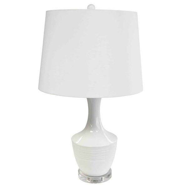 Dainolite 1lt Incandescent Table Lamp, Wh W/ Wh Shade - GOL-271T-WH