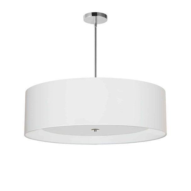 Dainolite 4lt Helena Pendant Pc, White W/white Diffuser - HEL-304P-PC-WH