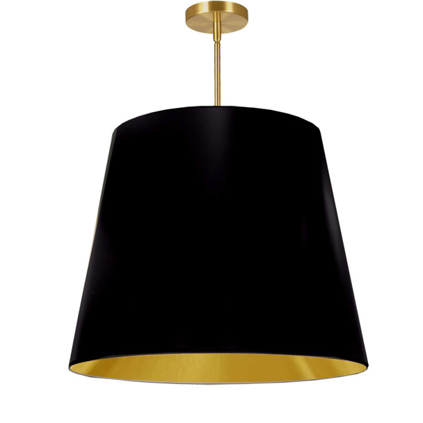 Dainolite 1lt Oversized Drum Pendant Large, Bk/gld Shade - ODR-L-698