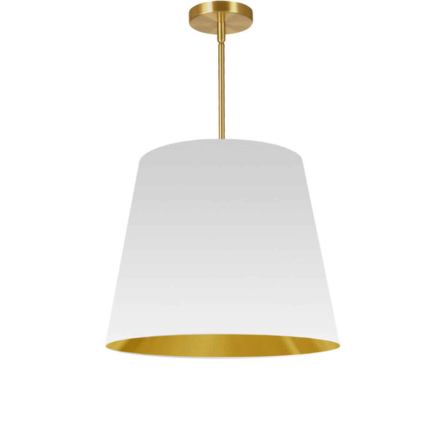 Dainolite 1lt Oversized Drum Pendant Medium, Wh/gld Shade - ODR-M-692