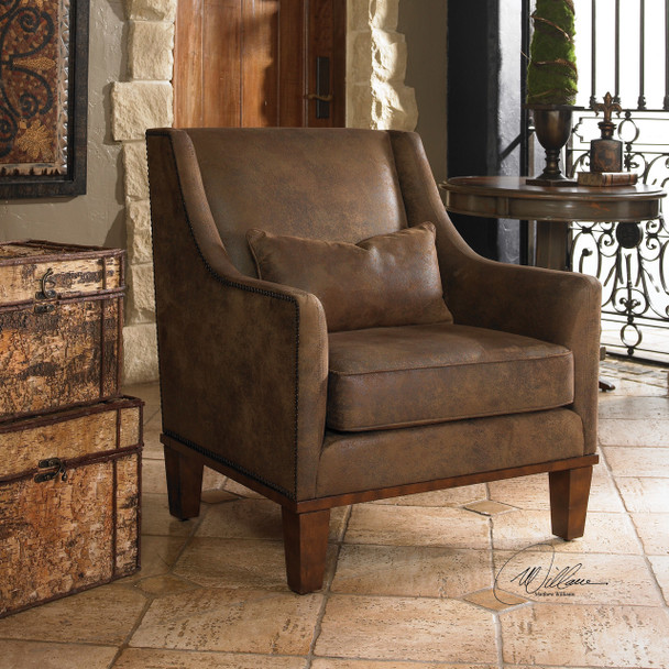 Uttermost Clay Leather Armchair