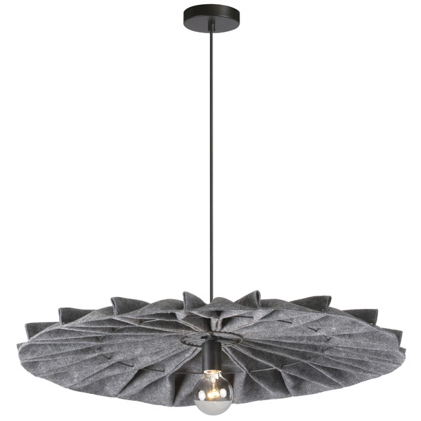 Dainolite 1lt Incandescent Pendant, Mb W/ Gry Felt Shade - PGD-311P-MB-500