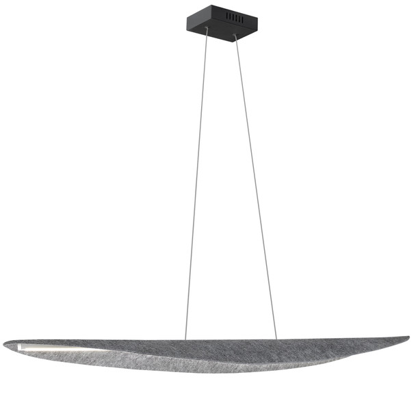 Dainolite 30w Horiz Pendant, Mb W/ Gry Felt Shade - PKN-4930HP-MB-500