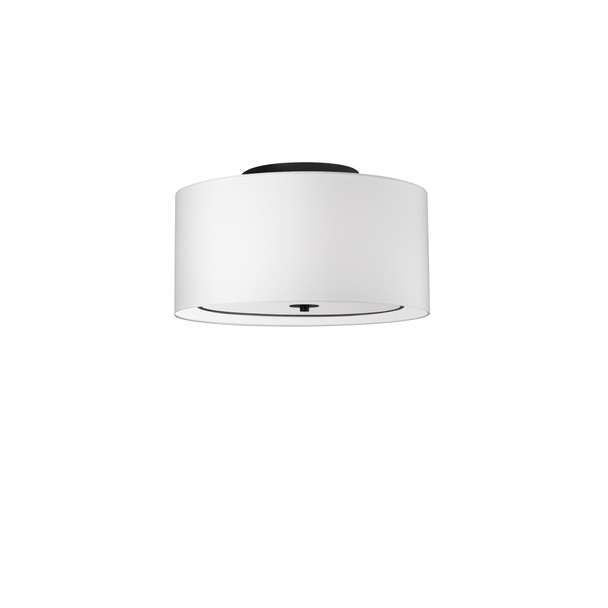 Dainolite 3lt Incand Flush Mount, Mb With Wh Shade - POR-163FH-MB-WH