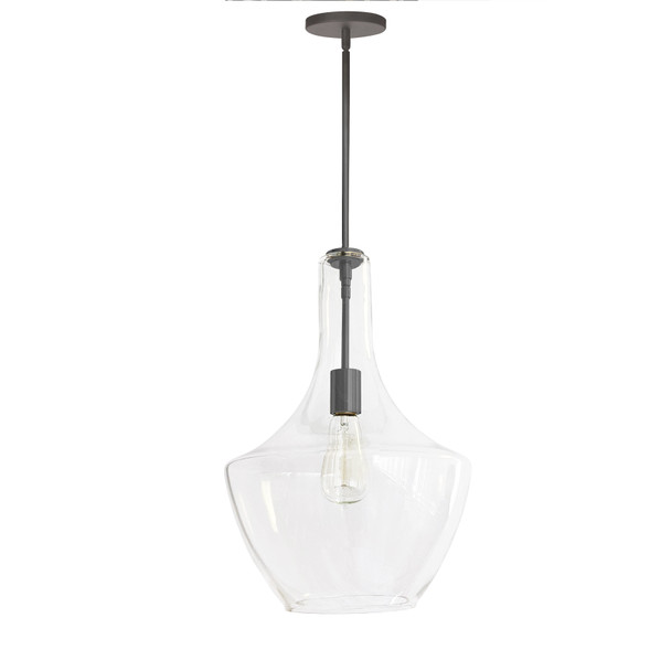 Dainolite 1lt Incandescent Pendant, Mb W/ Clr Glass - PTL-121P-MB