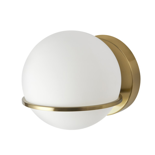Dainolite 1lt Halogen Wall Sconce, Agb With Wh Opal Glass - SOF-61W-AGB