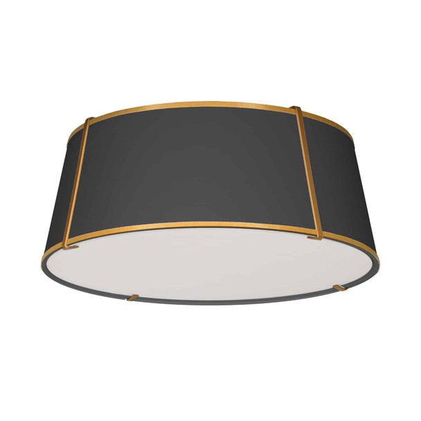 Dainolite 4lt Trapezoid Flush Mount Gld/bk Shade W/790diff - TRA-224FH-GLD-BK