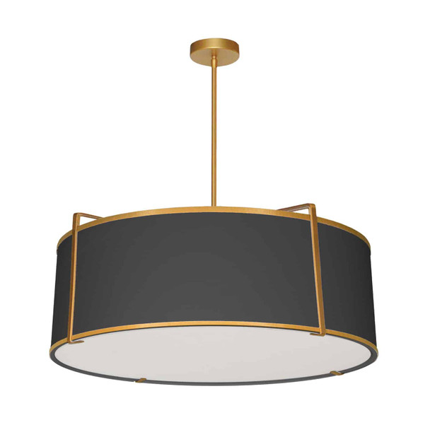 Dainolite 4lt Drum Pendant Gld/bk Shade W/790diff - TRA-244P-GLD-BK