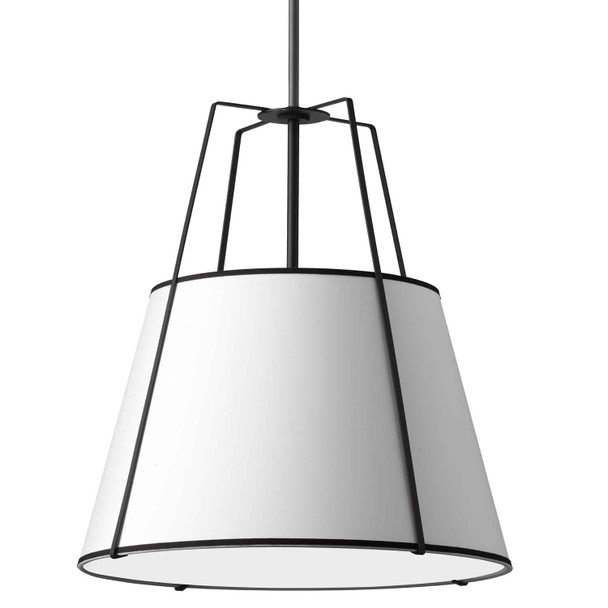 Dainolite 4lt Trapezoid Pendant Wh Shade W/ 790 Diff - TRA-304P-BK-WH
