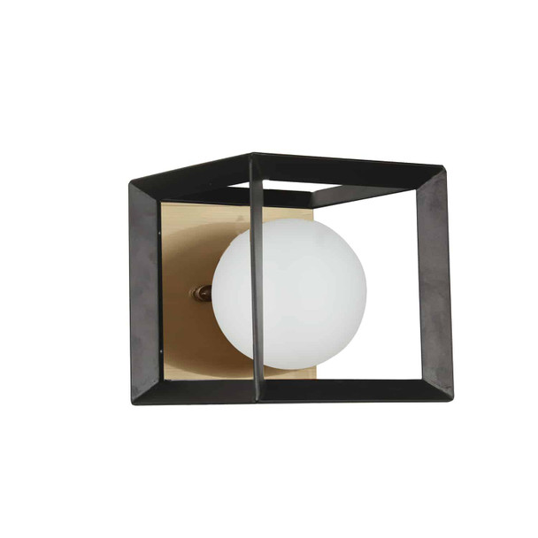 Dainolite 1lt Halogen Wall Sconce Black & Aged Brass - V166-1W-BK-AGB