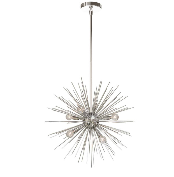 Dainolite 6lt Pendant, Silver & Polished Chrome Finish - VEG-196P-SV-PC