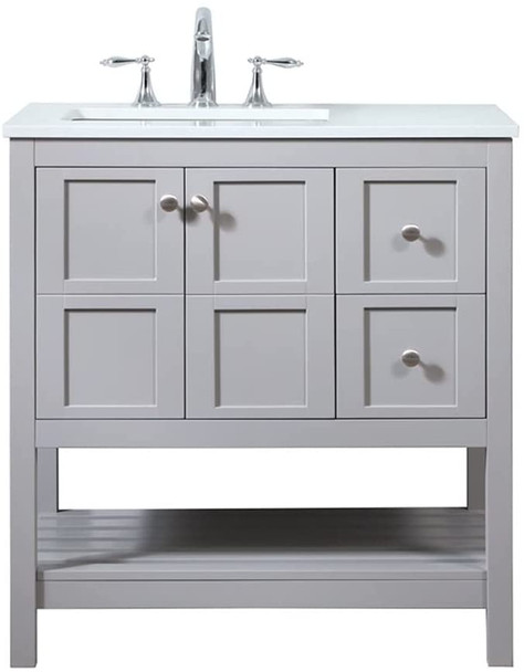 Elegant Decor 32 inch Single Bathroom Vanity in Grey
