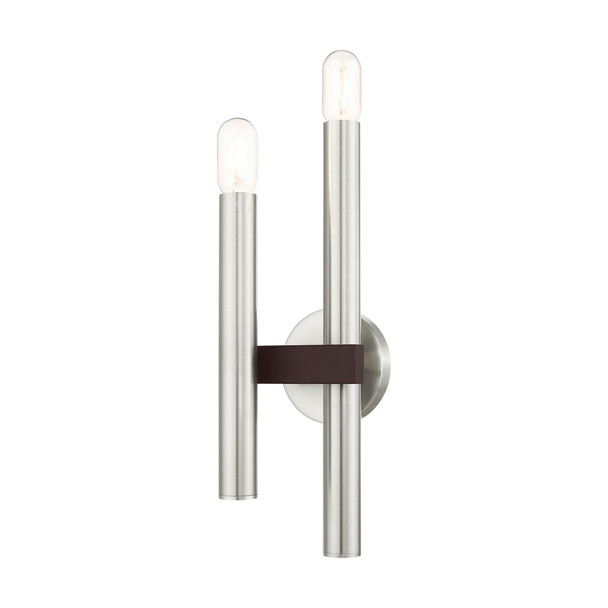 Livex Lighting 2 Lt Brushed Nickel & Bronze Wall Sconce - 15832-91