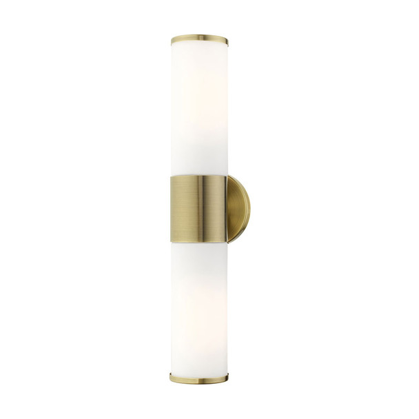 Livex Lighting 2 Lt Antique Brass Ada Vanity Sconce - 16562-01