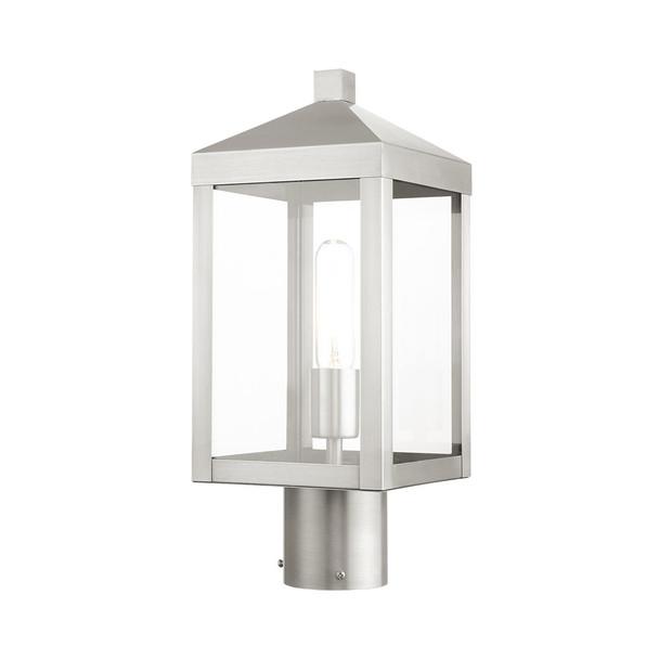 Livex Lighting 1 Lt Brushed Nickel Outdoor Post Top Lantern - 20590-91