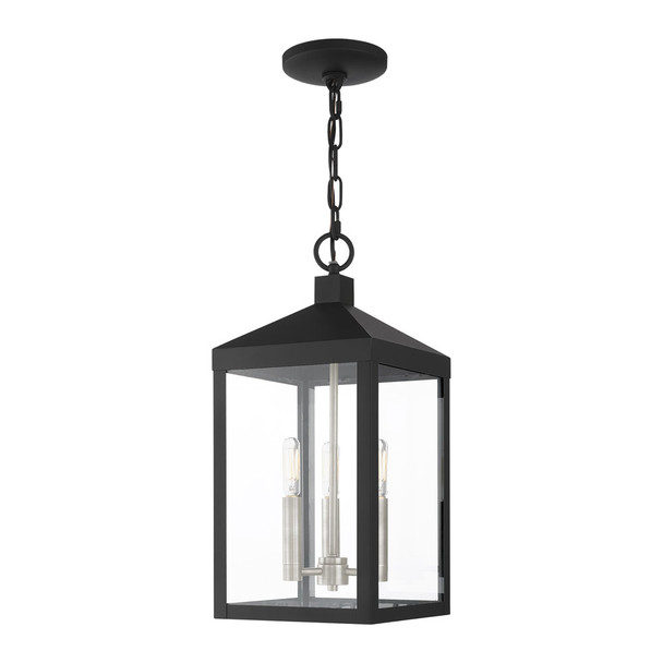 Livex Lighting 3 Lt Black Outdoor Pendant Lantern - 20593-04