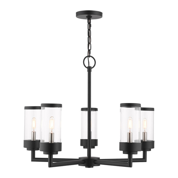 Livex Lighting 5 Lt Textured Black Outdoor Chandelier - 20725-14