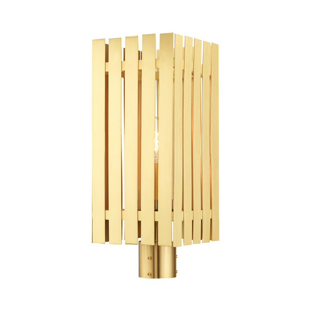 Livex Lighting 1 Lt Satin Brass Outdoor Post Top Lantern - 20756-12