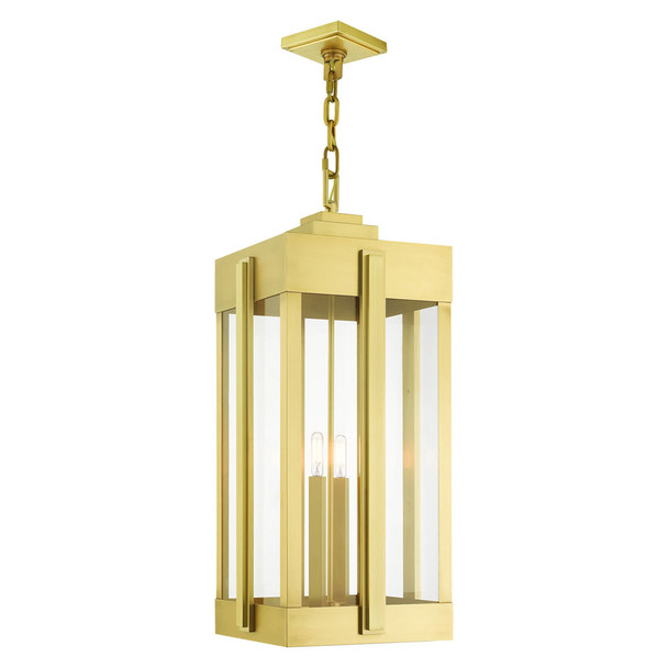 Livex Lighting 4 Lt Natural Brass Outdoor Pendant Lantern - 27720-08