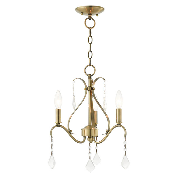 Livex Lighting 3 Lt Antique Brass Chandelier - 40843-01