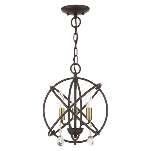Livex Lighting 3 Lt Bronze Convertible Chandelier / Semi Flush - 40903-07