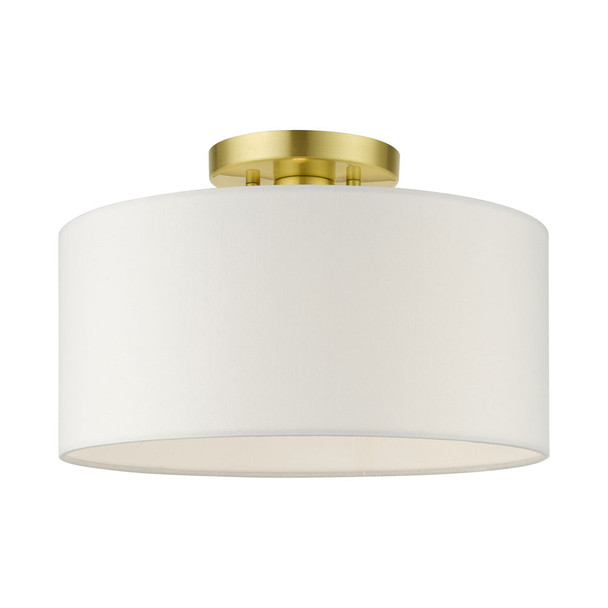 Livex Lighting 1 Lt Satin Brass Semi Flush - 41097-12