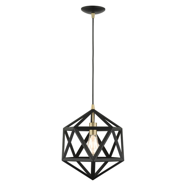 Livex Lighting 1 Lt Textured Black Pendant - 41328-14