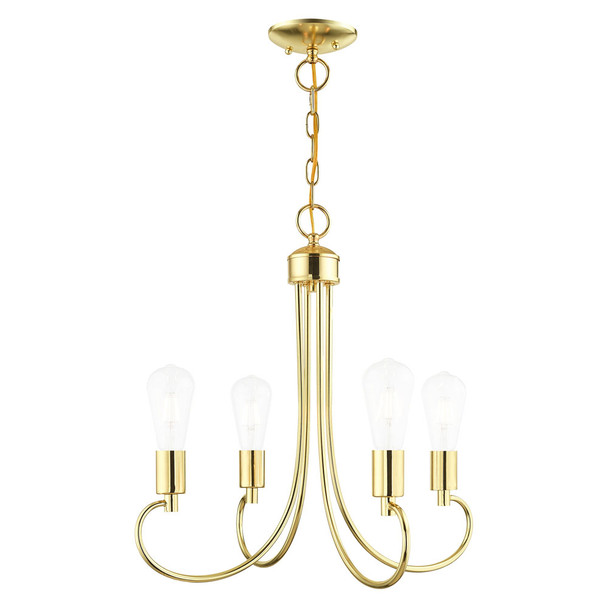 Livex Lighting 4 Lt Polished Brass Chandelier - 42924-02