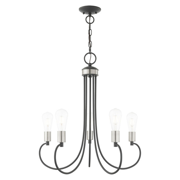 Livex Lighting 5 Lt Scandinavian Gray Chandelier - 42925-76