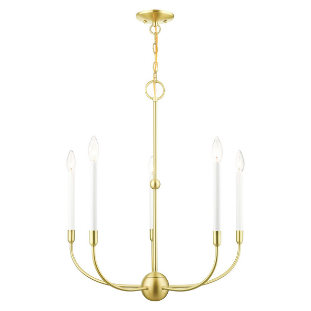 Livex Lighting 5 Lt Satin Brass Chandelier - 46065-12