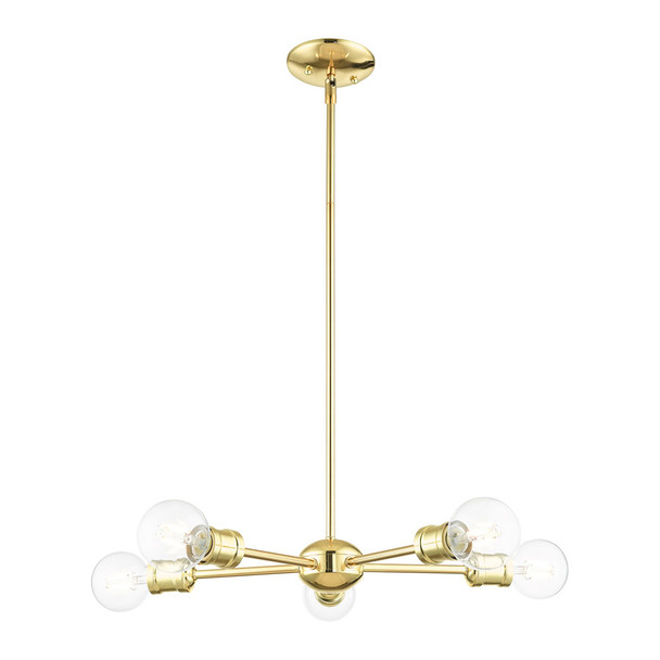 Livex Lighting 5 Lt Polished Brass Chandelier - 46135-02