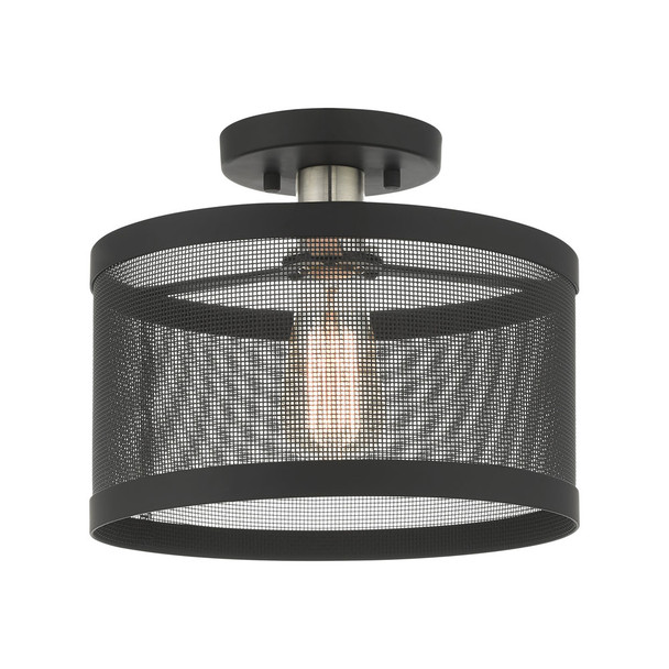 Livex Lighting 1 Lt Black Semi Flush Mount - 46216-04