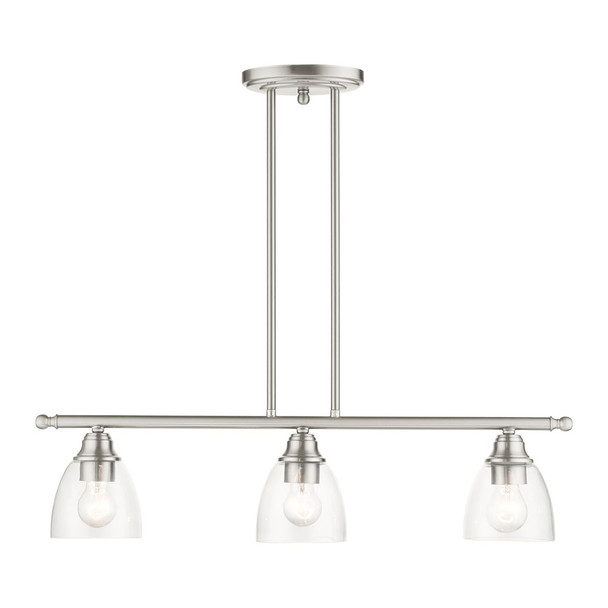 Livex Lighting 3 Lt Brushed Nickel Linear Chandelier - 46337-91