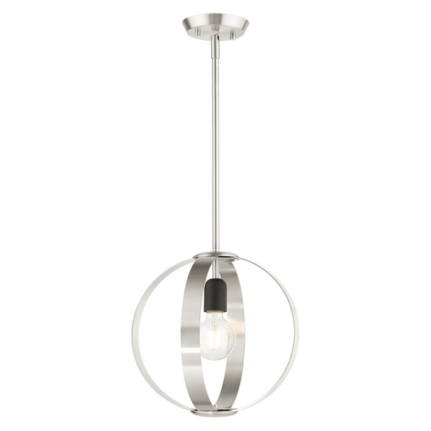 Livex Lighting 1 Lt Brushed Nickel Pendant - 46413-91