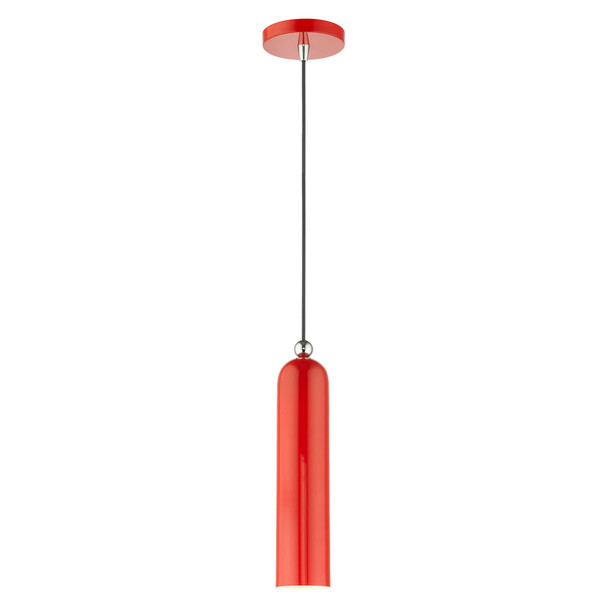 Livex Lighting 1 Lt Shiny Red Pendant - 46751-72