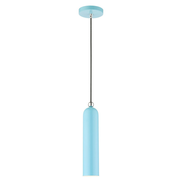 Livex Lighting 1 Lt Shiny Baby Blue Pendant - 46751-74