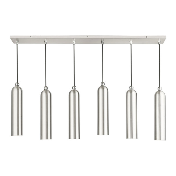 Livex Lighting 6 Lt Brushed Nickel Linear Pendant - 46757-91