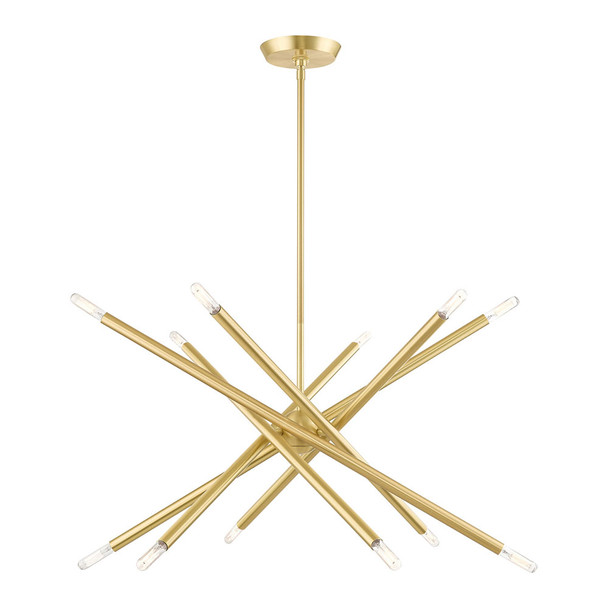 Livex Lighting 12 Lt Satin Brass Chandelier - 46776-12