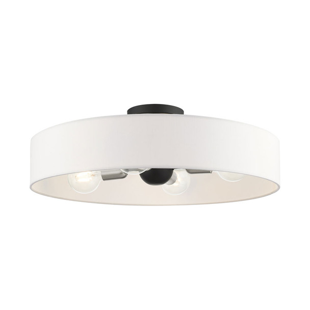 Livex Lighting 4 Lt Black Semi Flush Mount - 46928-04