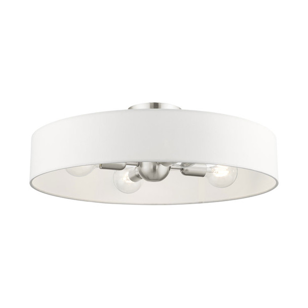 Livex Lighting 4 Lt Brushed Nickel Semi Flush Mount - 46928-91